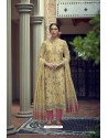 Amazing Cream Designer Pure Heavy Chanderi Silk Straight Suit