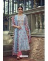 Perfect Sky Blue Designer Pure Heavy Chanderi Silk Straight Suit