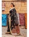 Black Designer Pure Linen Silk Saree