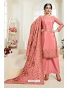 Peach Heavy Embroidered Designer Palazzo Suit