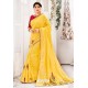 Yellow Designer Sana Silk Party Wear Saree