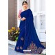 Royal Blue Designer Sana Silk Party Wear Saree