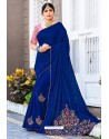 Royal Blue Designer Sana Silk Party Wear Saree