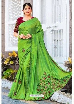 Green Designer Sana Silk Party Wear Saree