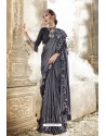 Grey Latest Party Wear Imported Lycra Saree