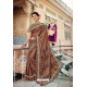 Brown Designer Fancy Party Wear Lycra Saree