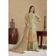 Latest Olive Green Digital printed Banarasi Jacquard Palazzo Suit