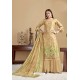 Cream Designer Banarasi Jacquard Palazzo Suit
