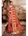 Red Cotton Silk Latest Designer Saree