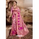 Hot Pink Cotton Silk Latest Designer Saree