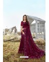 Maroon Latest Designer Party Wear Silk Saree