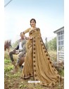 Gold Latest Designer Party Wear Silk Saree