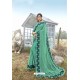 Aqua Mint Latest Designer Party Wear Silk Saree