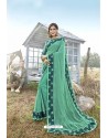 Aqua Mint Latest Designer Party Wear Silk Saree