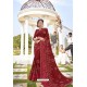 Maroon Designer Party Wear Silk Saree