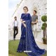 Navy Blue Designer Party Wear Silk Saree