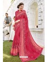 Crimson Designer Party Wear Silk Saree