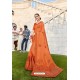 Orange Designer Party Wear Silk Saree