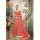 Light Red Designer Traditional Wear Saree