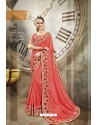 Light Red Designer Traditional Wear Saree