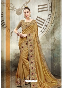 Golden Designer Traditional Wear Saree