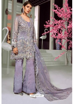 Mauve Butterfly Net Party Wear Designer Suit