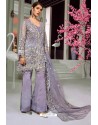 Mauve Butterfly Net Party Wear Designer Suit