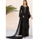 Black Butterfly Net Party Wear Designer Suit