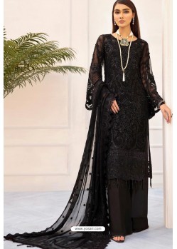 Black Butterfly Net Party Wear Designer Suit