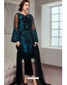 Black Butterfly Net Party Wear Designer Suit