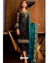 Pretty Black Butterfly Net Party Wear Designer Suit