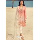 Peach Cotton Embroidered Party Wear Designer Suit