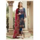 Navy Blue Faux Georgette Designer Party Wea Suits