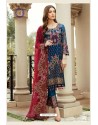 Navy Blue Faux Georgette Designer Party Wea Suits