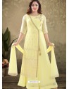 Yellow Georgette Readymade Heavy Designer Suit