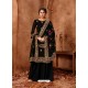 Black Designer Faux Georgette Embroidered Palazzo Suit
