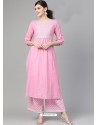 Stunning Pink Casual Wear Readymade Kurti With Bottom