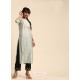 Grey And Black Casual Wear Readymade Kurti With Bottom