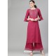 Rani Pink Casual Wear Readymade Kurti With Bottom