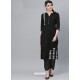 Black Casual Wear Readymade Kurti With Bottom