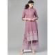 Old Rose Poly Cotton Readymade Kurti With Bottom