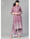 Old Rose Poly Cotton Readymade Kurti With Bottom