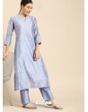 Blue Casual Wear Readymade Kurti With Bottom