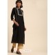 Elegant Black Casual Wear Readymade Kurti With Bottom