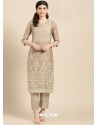 Beige Casual Wear Readymade Kurti With Bottom