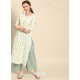 Off White Casual Wear Readymade Kurti With Bottom