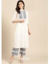 Perfect Off White Casual Wear Readymade Kurti With Bottom