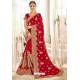 Fascinating Red Designer Heavy Embroidered Wedding Saree