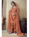 Orange Pure Zam Cotton Patiala Salwar Suit