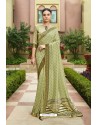 Sea Green Designer Vichitra Silk Festive Wear Saree